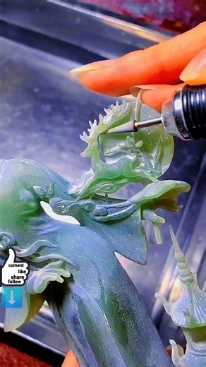 145K views · 3.2K reactions | carving green jade into a goddess . #jadeite #jade #giok #gemstone #stone #reelsfyp | Yans Antique Juliansyah | Facebook