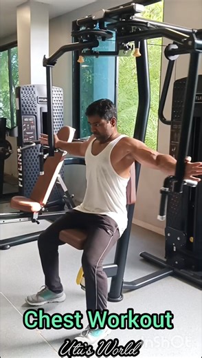 PEC DEC FLY Exercise, chest Workout, Huge pec, #fitness #yoga #shortsfeed #gym @MuscleBlaze