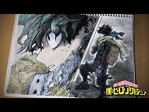 【ヒロアカ】緑谷出久を描いてみた / Drawing My Hero Academia 【黒デク】