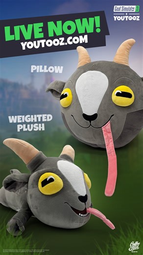 two new plushies – here for a good time, not a long time. pre-order now at youtooz.com | Goat Simulator