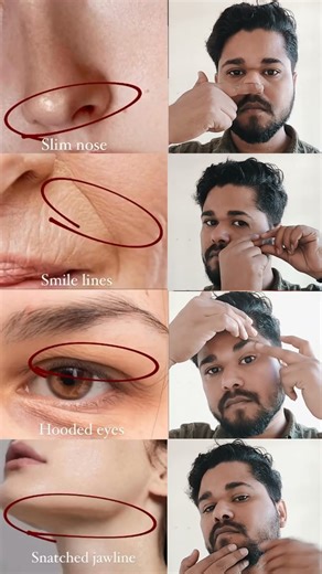 Face Yoga for Slim Nose, Jawline & Glow | Face Massage for Men & Women #faceyoga #facemassage short