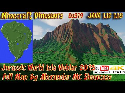 Jurassic World Isla Nublar 2015 Full Map By Alexander MC 4K60FPS Minecraft JAVA Dinosaurs Ep519