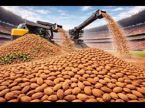 The process of processing billions of almonds – Agriculture, cheap almonds #potatoes./processing