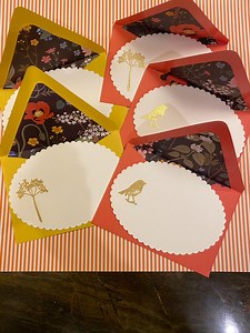 Set of Six Small Notecards With Lovely Botanical Paper. - Etsy