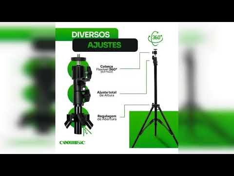 Review: Tripé Profissional Para Celular E Câmera Pedestal 2,1m Suporte Horizontal E Vertical