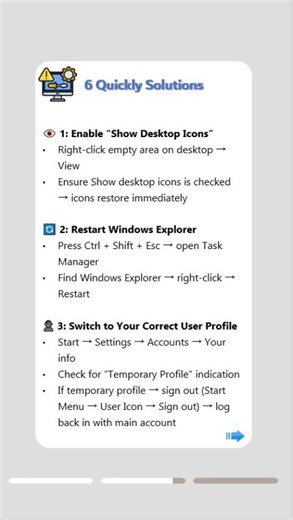 Desktop Icons Disappeared? Fix It Fast on Windows 10/11#windowstips #desktop