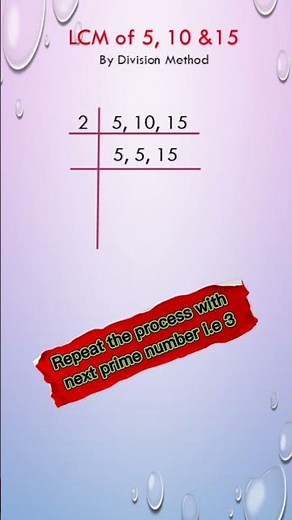 LCM of 5, 10 & 15 | How to find Least Common Multiple of three numbers