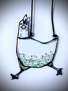 Chicken Stained Glass * Sun Catcher Window Hanging * Chicken Glass Bird * Handcrafted Gift * Stained Glass Décor * Painted Glass - Etsy