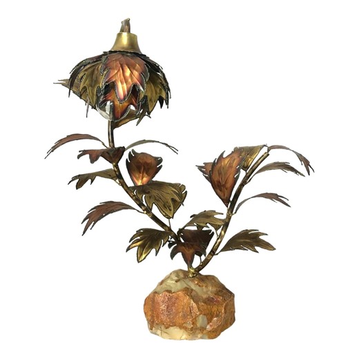 Copper Flower on Quartz Accent Lamp - Etsy Australia