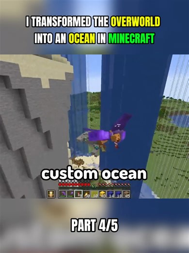 Part 4 - Transforming The Overworld Into An Ocean In Minecraft #acookiegod #Minecraft #fyp #viral