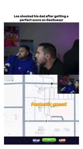 Los shocked his dad after getting a perfect score on GeoGuessr #lospollostv #lospollostvmoments