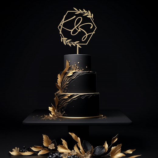 Rustic Wood Wedding Cake Topper – Personalized Initials - Etsy