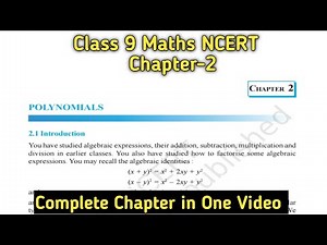Class 9 Maths | Chapter 2 | Polynomials | Complete Chapter in One Video