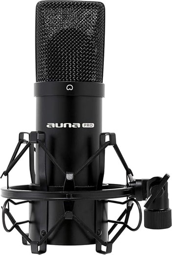 auna Pro MIC-900B, USB Kondensator-Mikrofon, Gaming-Mikrofon, Standmikrofon für Gesangs- und Sprachaufnahmen, PC & Studio, USB Mikrofon Mikro, 16 mm Kapsel, 320Hz - 18KHz, schwarz