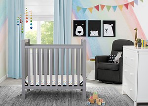 Classic Mini Crib with 2.75-inch Mattress - Convertible to Twin Bed