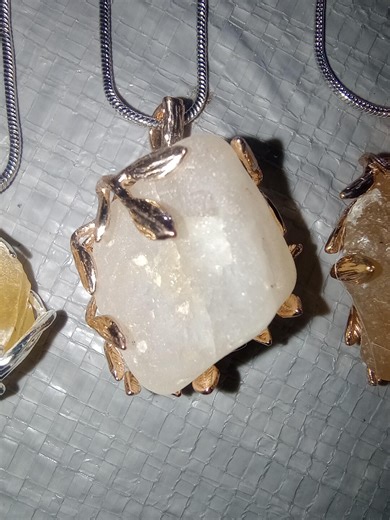 Gypsum Crystal Pendant Necklace – Natural Stone Jewelry Collection From Texas. - Etsy