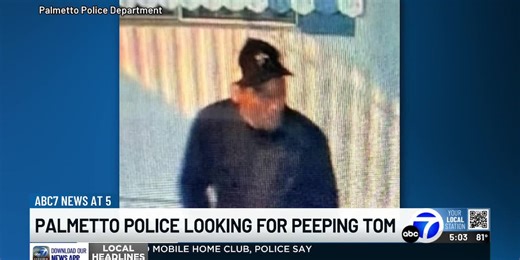 Man seen peeping into window, exposing himself at Palmetto Mobile Home Club 5 pm.