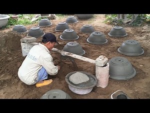 Production A Cement Pot Easy With Manual Tools Homemade - Traditional Construction Techniques