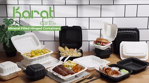 KARAT EARTH Clamshell Take Out Food Containers [9"x9" - 120 ct] To Go Containers | 3 Compartment, Soak-Resistant, Durable, Stackable | Vented for Hot/Cold Foods, Black