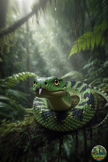 Real or Alien🐍Snake 😱 Bush Viper Looks Unreal #animals​ #wildlife​ #nature​ #facts​ #viral​ #shorts​