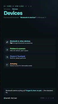 Devices Settings Category Explained | A+ Core 2 (220-1202) Objective 1.6