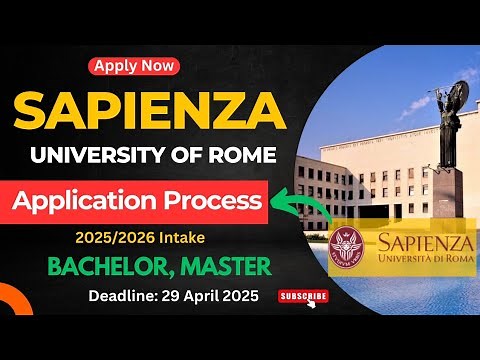 Application Process for Sapienza University of Rome Italy 2025-2026 | Step by Step Detail