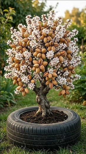 Growing Almonds at Home 🌱🥜 | Amazing Almond Plant Growth Timelapse #shorts #viral
