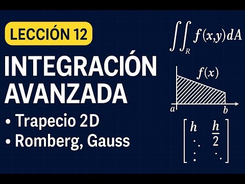 📐 Lección 12: Integración avanzada (dobles, Romberg, Gauss) y diferenciación de alta precisión