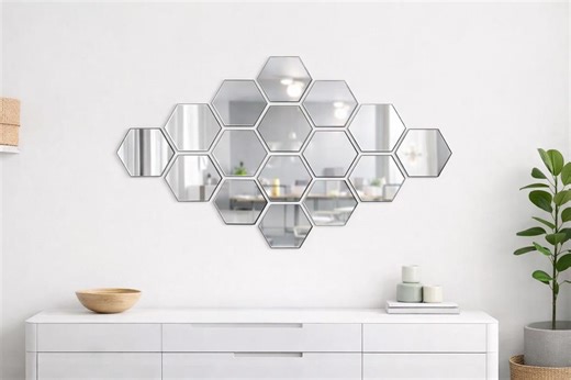 Hexagonal Mirrors in Sets of Ten, Manufactured Dimensions and Colors - Etsy
