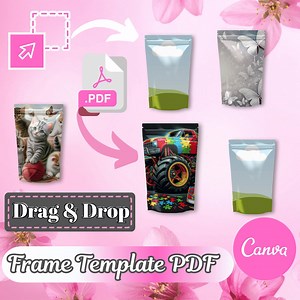Mylar Bag Mockup Template: Canva Drag & Drop Frame (PDF Downloadable File) - Etsy
