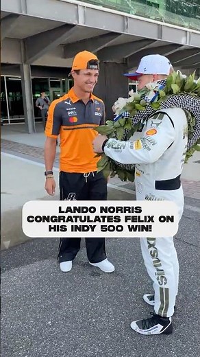 ‪@LandoNorris‬ congratulates Felix Rosenqvist on his Indy 500 win! #indycar #indy500 #mclaren