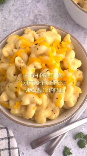 HIGH PROTEIN COTTAGE CHEESE MAC AND CHEESE | healthy mac & cheese recipe
