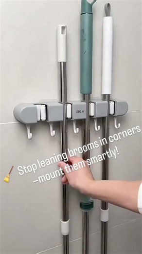 Wall Mounted Broom Mop Stick Holder