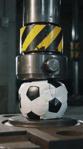 Hydraulic Press vs Soccer Ball ⚽ | Satisfying Slow Motion Crush | 4K Ultra HD