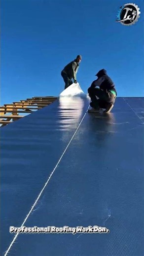 Seamless Roof Membrane Installation Process 🔧 #Roofing #Construction #DIY