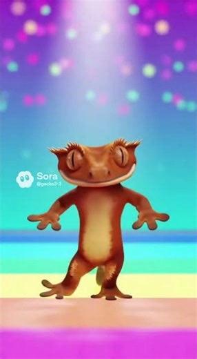 【Crested gecko dancing wildly】 #sora2 #animalshorts #animalathlete