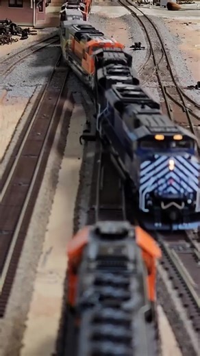 MRL leads a Friday night freight . #customtrains #custom #railway #hoscale #model #MRL #maintenance #train #modelrailroad #mountains #trains #BNSF #UPRR #norfolksouthern #CSX #CPKC #railroad | Custom-Trains