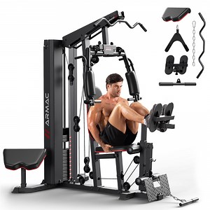 UPGO Home Gym Station, Workout Station with 150LBS Weight Stack, Leg Press And Preacher Curl Pad
