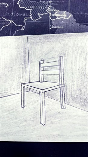 How to Draw a Chair using two Point Perspective #3d #3ddrawing #3dillusion