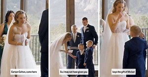 Bride stops just before saying ‘I do’ — then makes an unforgettable promise to her stepsons