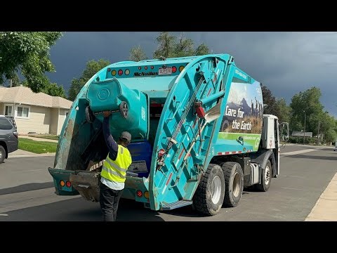 Mack LEU McNeilus Rear Loader Garbage Truck in The Middle of a Tornado Warning