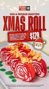 ✨ Llegó el rollo más esperado del invierno. Crujiente, fresco, dulce, salado… diciembre sabe diferente cuando lo pruebas aquí. ¿Lo pedimos? 🎄🍣✨ Pruébalo hoy. Disponible solo en diciembre. ❤️ | Sushi Ken