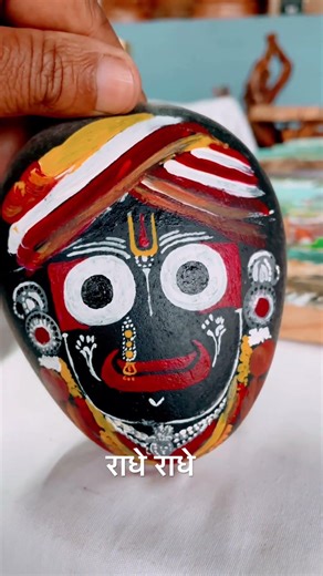 Lord Krishna Painting on River Stone ❤️❤️🙏