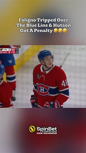 NHL HUMOR | Yesterday, Marcus Foligno somehow tripped over the blue line all by himself… and Lane Hutson, who was a good three feet away and never... | Instagram