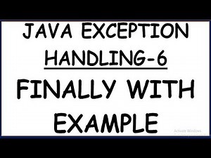 FINALLY WITH EXAMPLE IN JAVA EXCEPTION HANDLING