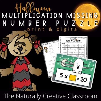 Halloween Multiplication Missing Number Puzzle | Print & Digital
