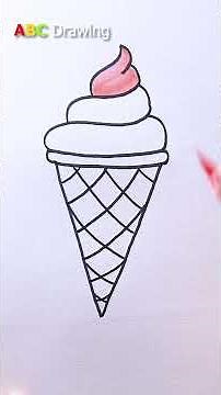 How to Draw and Color an Ice Cream Cone 🍦 | Easy Ice Cream Drawing Tutorial
