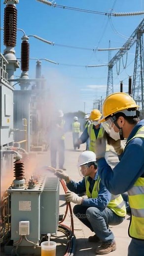 Substation Disaster! ⚡ Worker FALLS From Ladder After Short Circuit Part-03 #shortvideo #viralvideo