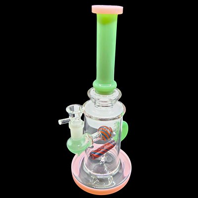 10.5" Glass Water Pipe Slime Green Inline Perc Bong Heavy Duty Rig 14mm 460 Gram | eBay