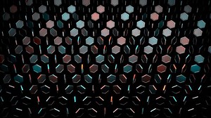 Orange and Cyan Abstract Hexagons Rotation Background VJ Loop in 4K